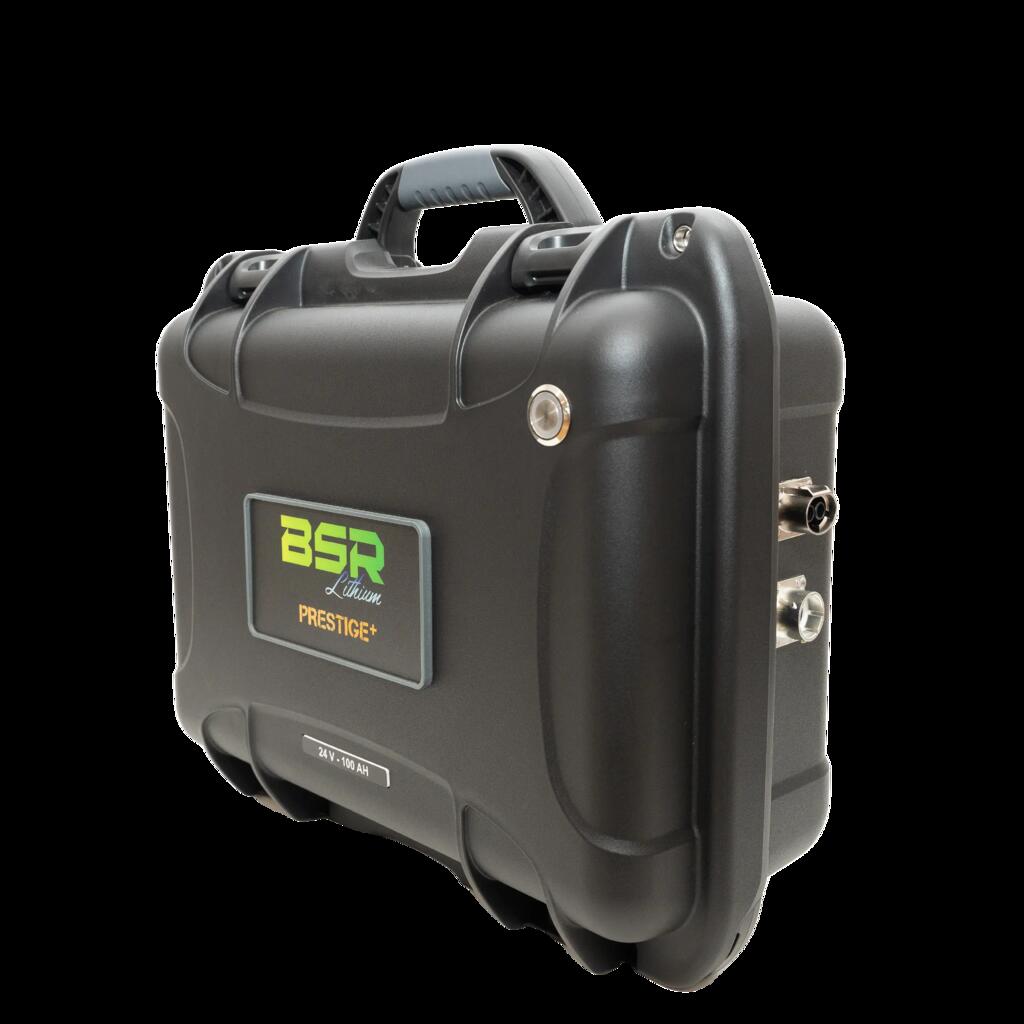 Lithium suitcase plus charger plus probe plug BSR Prestige lifePO4 24V/100Ah