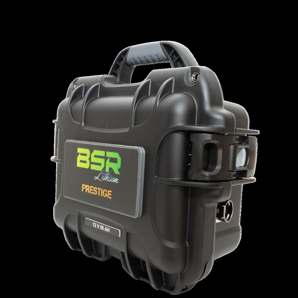 Luggage with lithium battery plus charger BSR Prestige lifePO4 12V/50Ah