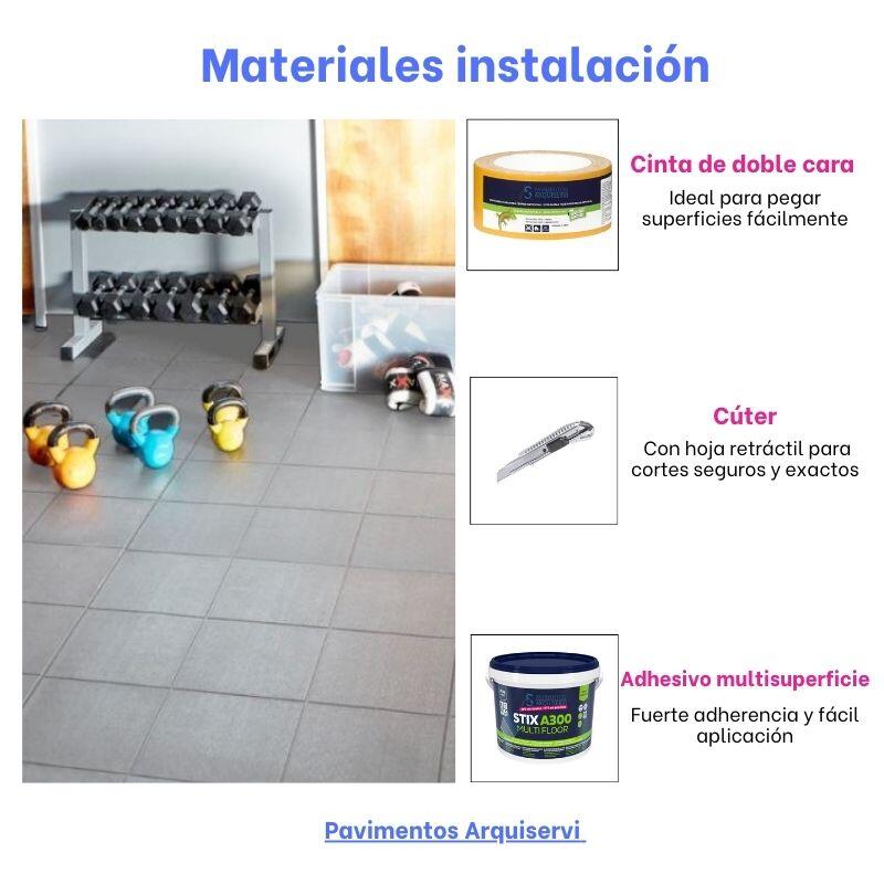 GYM EN CASA Pack 32. Losetas de Caucho 50x50x20mm(AZUL)