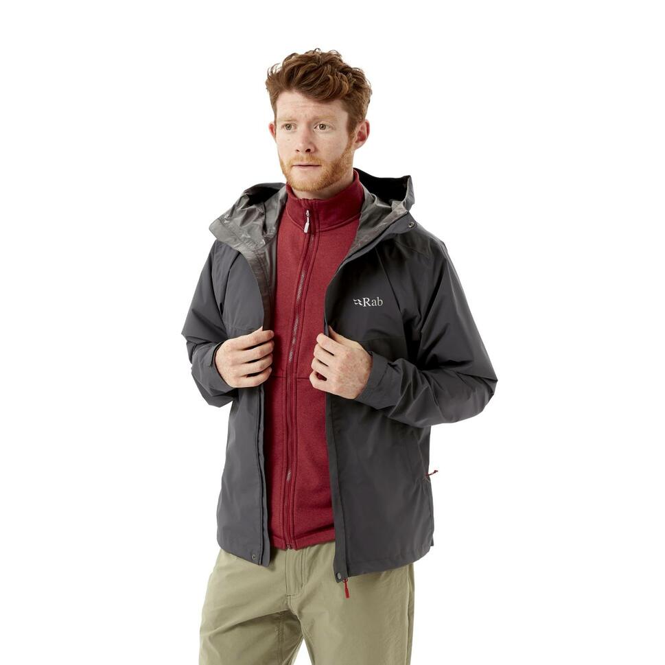 Kurtka przeciwdeszczowa męska Rab Downpour Eco Jacket z kapturem