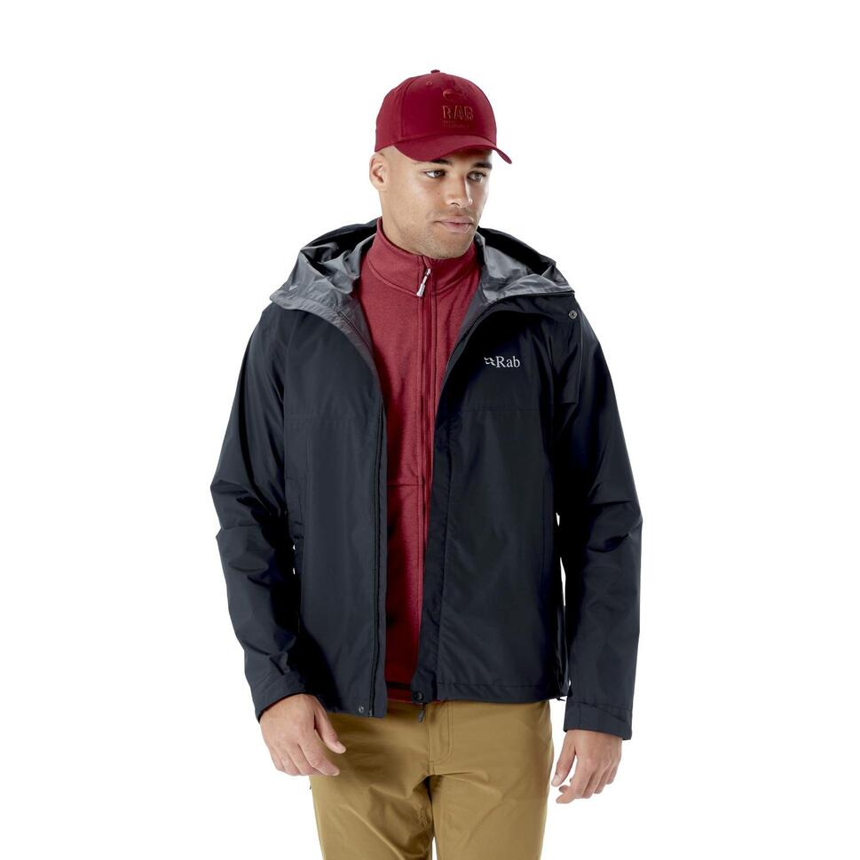 Kurtka przeciwdeszczowa męska Rab Downpour Eco Jacket z kapturem