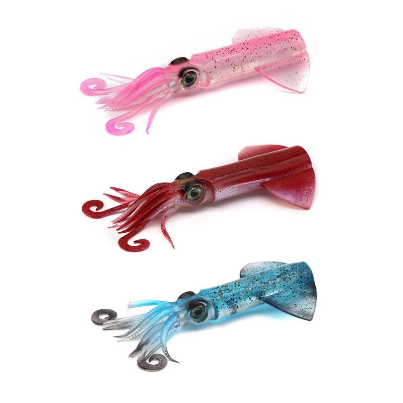 Vinilo Pesca Jigging JLC Xipi Evo 140 mm Blue Glow  cuerpo repuesto  3/3