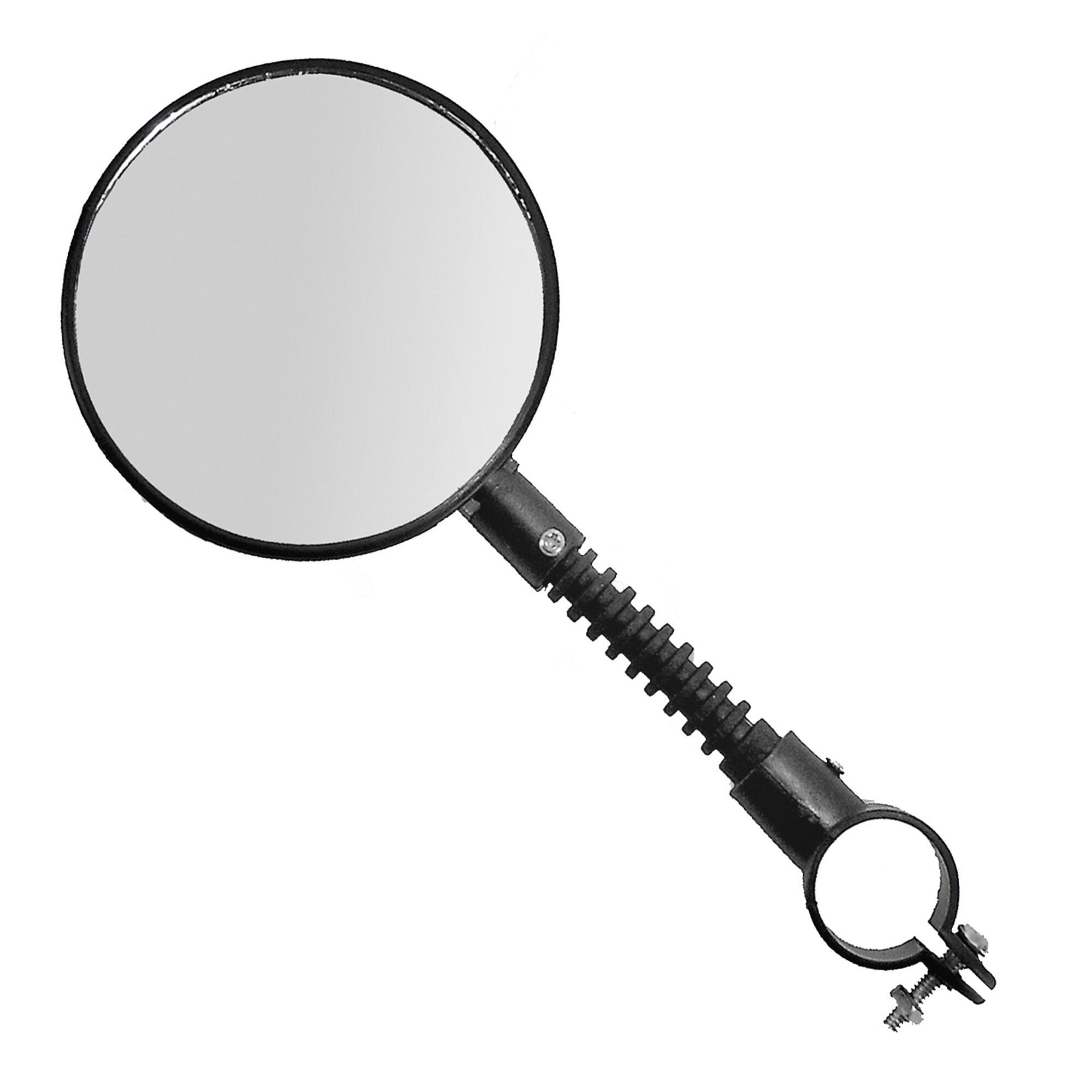 M-WAVE 3-Dimensional Adjustable Bike Rear View Mirror With Rear Reflector - Black