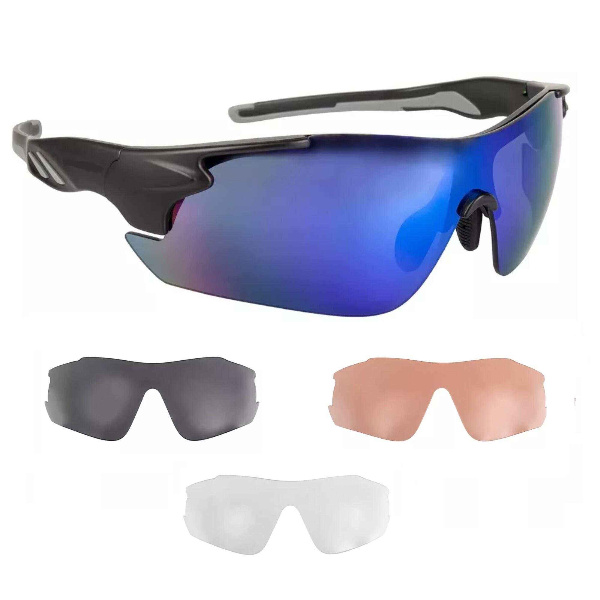 UV400 Adult Category 1 Cycling Sunglasses Quadruple Polycarbonate Lens 1/6