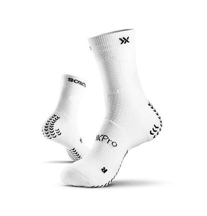 Chaussettes de maintien de cheville SOXPro avec adhérence, anti-entorse, blanche