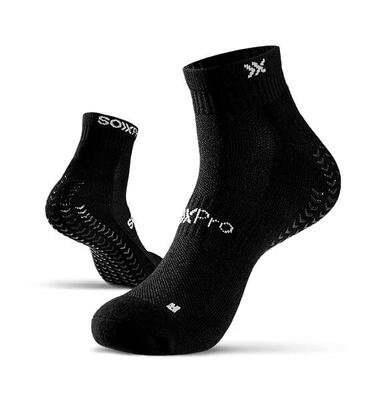 Soxpro low cut grip sokken hardlopen crossfit en tennis zwart