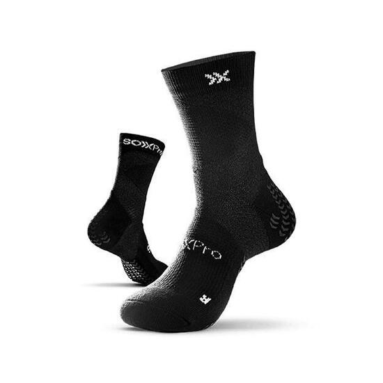 Skarpety tenisowe SOXPro z podparciem kostki i antypoślizgowe, czarne
