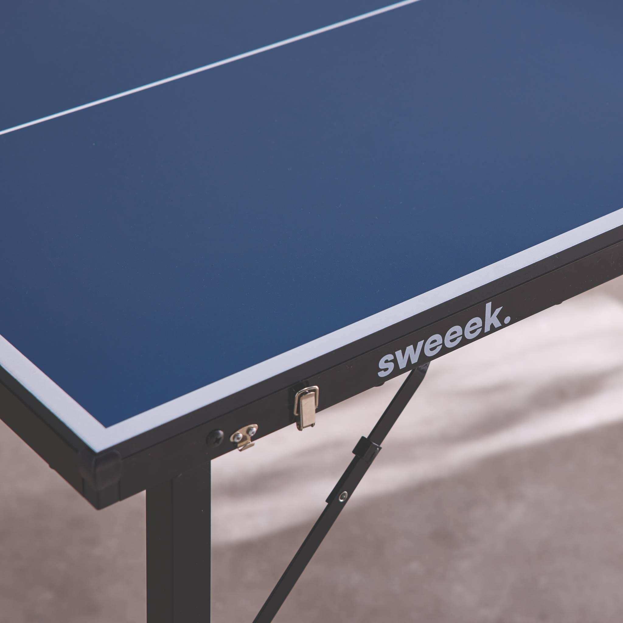 Mini table de ping pong pliable 150x75cm INDOOR bleue | sweeek 3/6