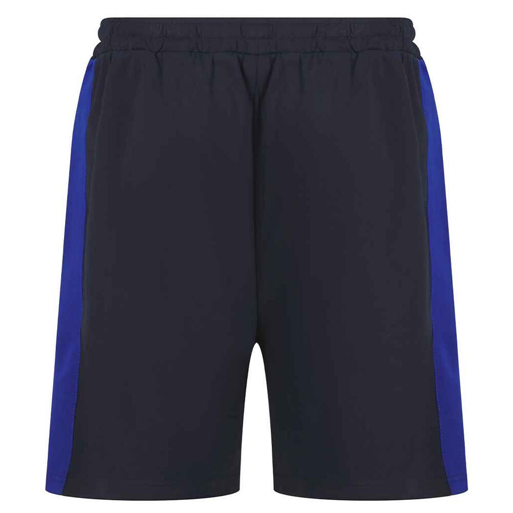Calções de malha com fecho de correr para adultos unissexo (Azul Marinho / Azul 2/2