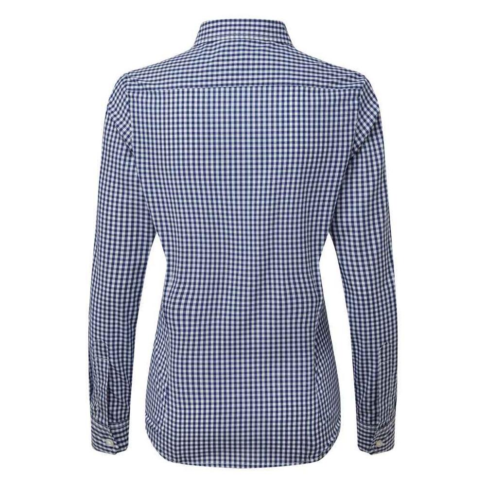 Camisa de manga comprida axadrezada Maxton para senhora/senhora (Azul Marinho / 2/3