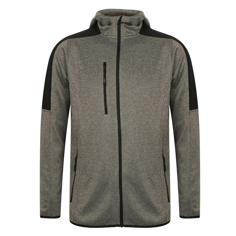 Veste Softshell ACTIVE Adulte (Gris Foncé Chiné / Noir)