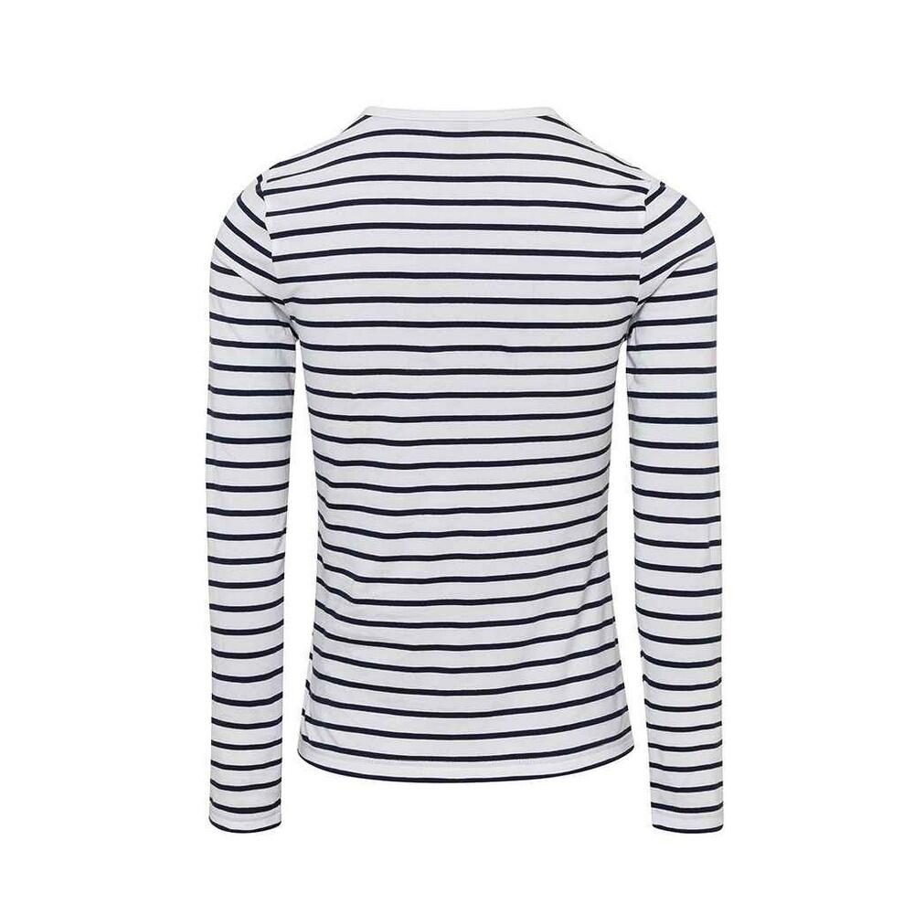 T-Shirt de manga comprida John Roll para senhora/senhora (Branco / Azul Marinho) 2/4