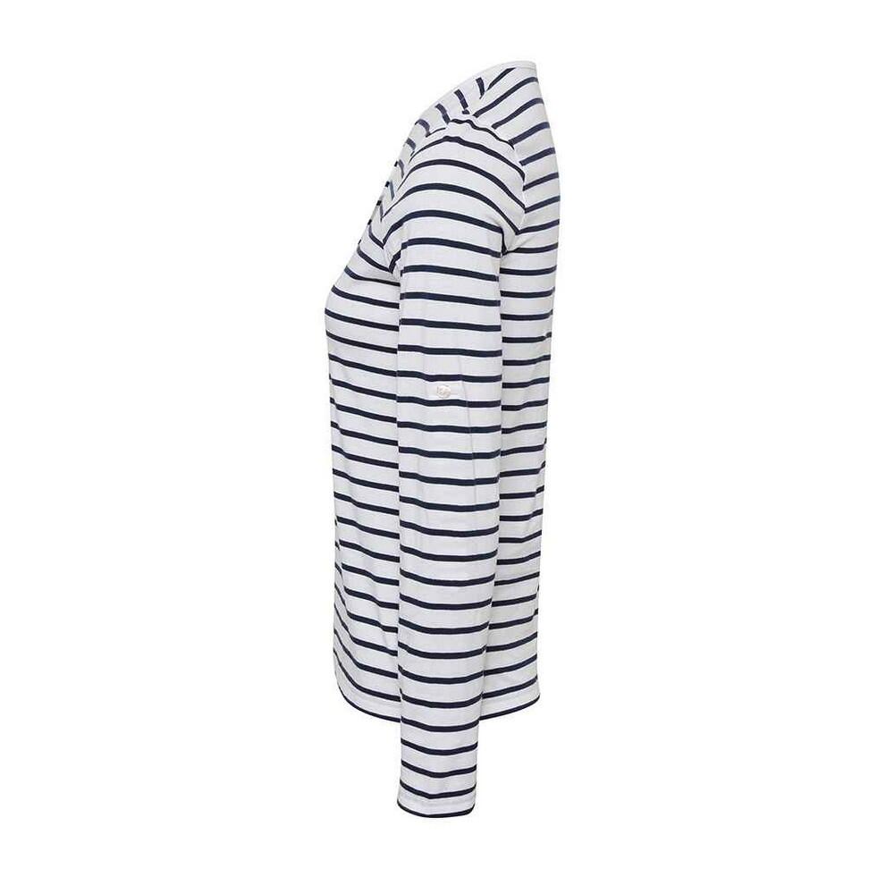 T-Shirt de manga comprida John Roll para senhora/senhora (Branco / Azul Marinho) 3/4