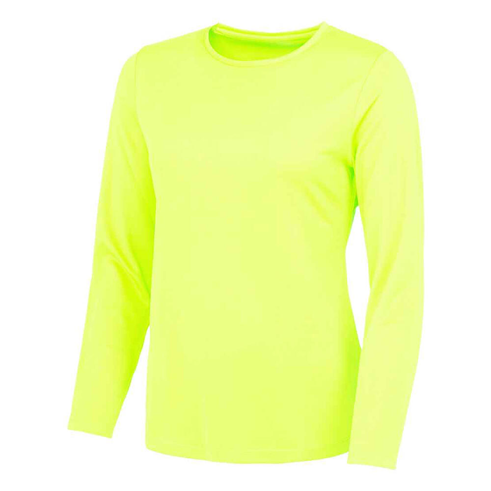 Womens/Ladies Plain LongSleeved TShirt (Electric Yellow)