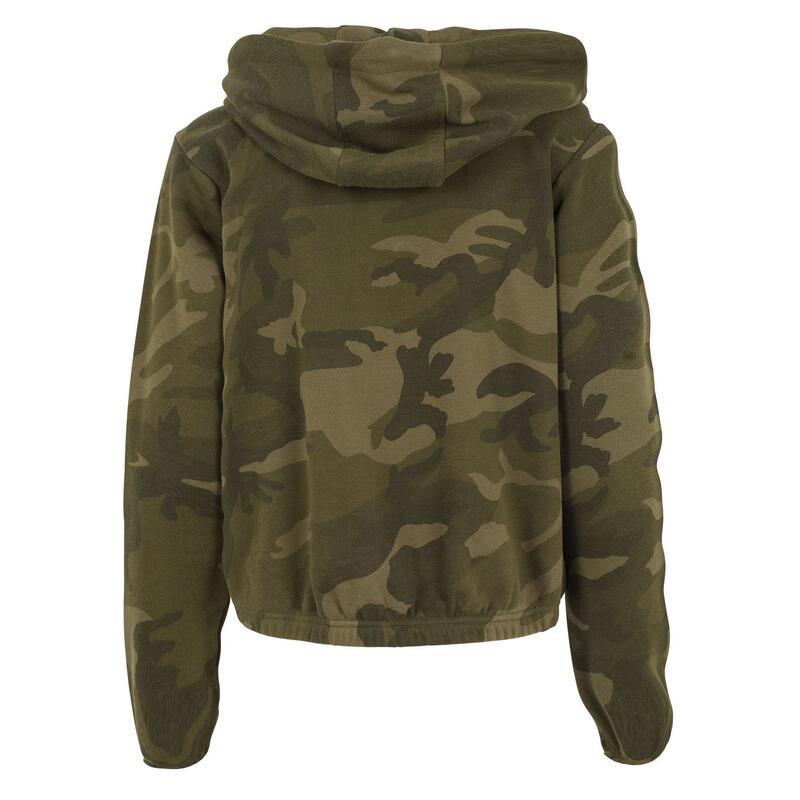 Sweat Court À Capuche Femme (Vert Camouflage)