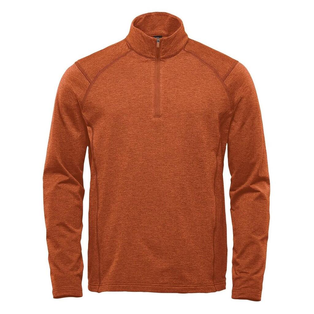 Mens Treeline Performance Quarter Zip Sweatshirt (Rust Heather)