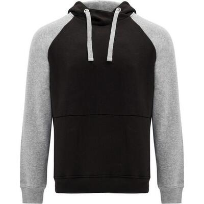 Badet tweekleurige uniseks volwassen hoodie (heide grijs/koningsblauw)