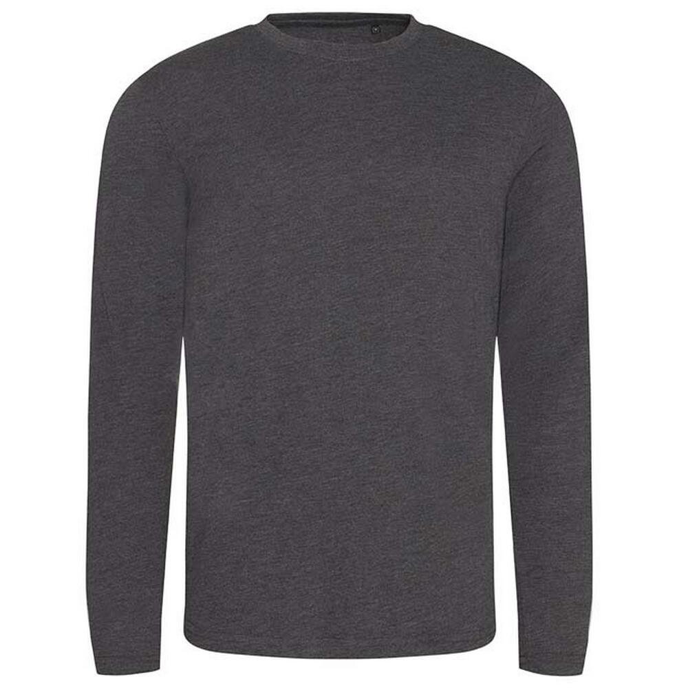 T-shirt de manga comprida triblend para adultos unissexo heather charcoal