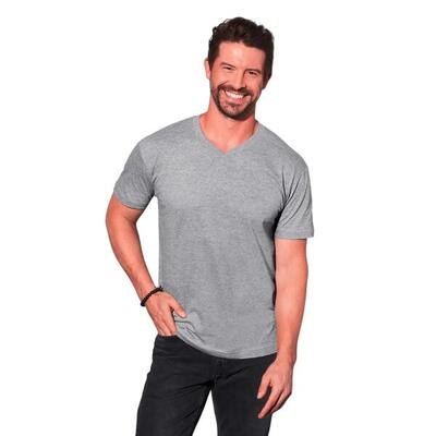 Heren klassiek v hals tshirt (grijze heide)