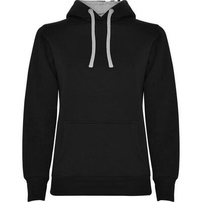 Dames urban hoodie (massief zwart)