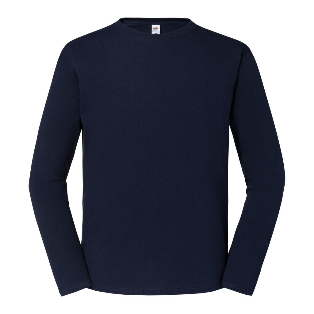 Unisex Adult Iconic 195 Plain LongSleeved TShirt (Deep Navy)