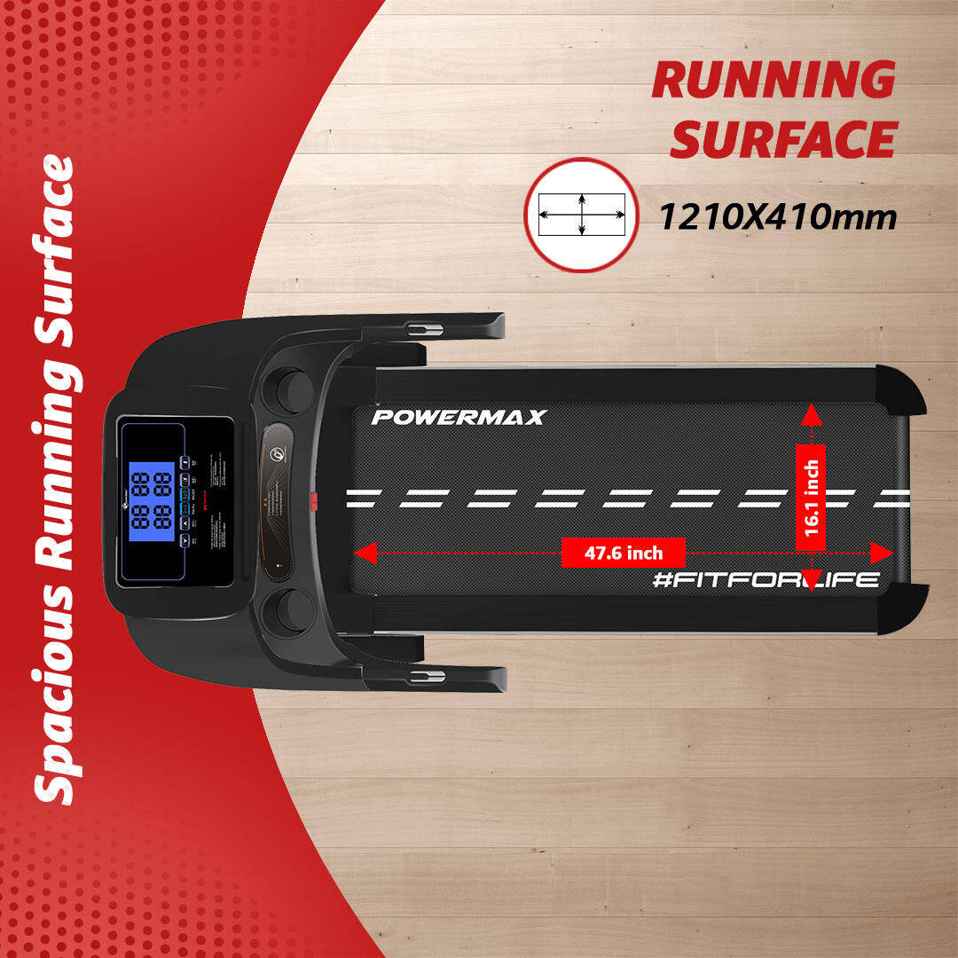 PowerMax Fitness TD-A1 (4 HP Peak) Motorised Foldable Auto-Incline Treadmill for Home User Wt. 115kg, Top Speed 14 kmph, Running -  5