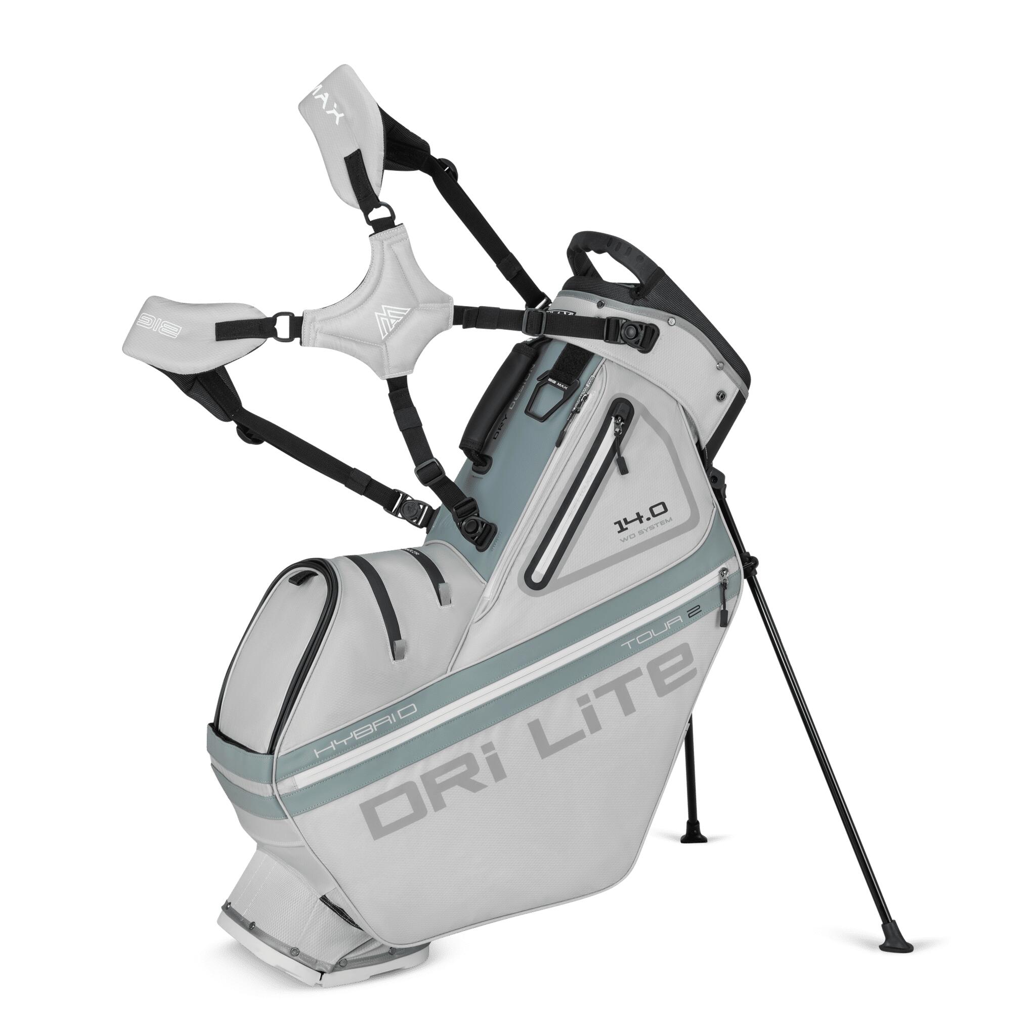 Dri lite hybrid tour 2 - saco de golfe resistente à água - standbag - prata
