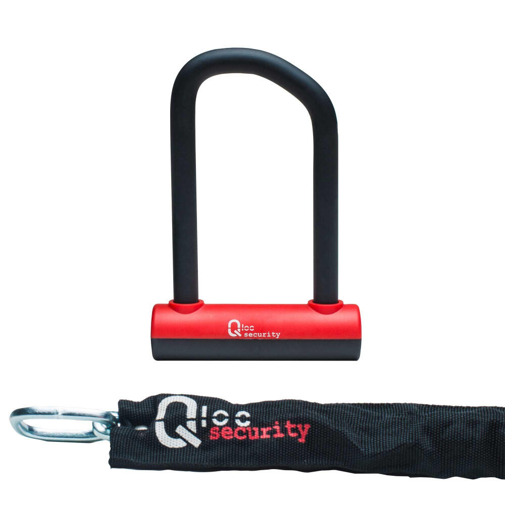 U-lock - Ø14 - 75/150mm - with Ø8 / 900mm chain and bracket