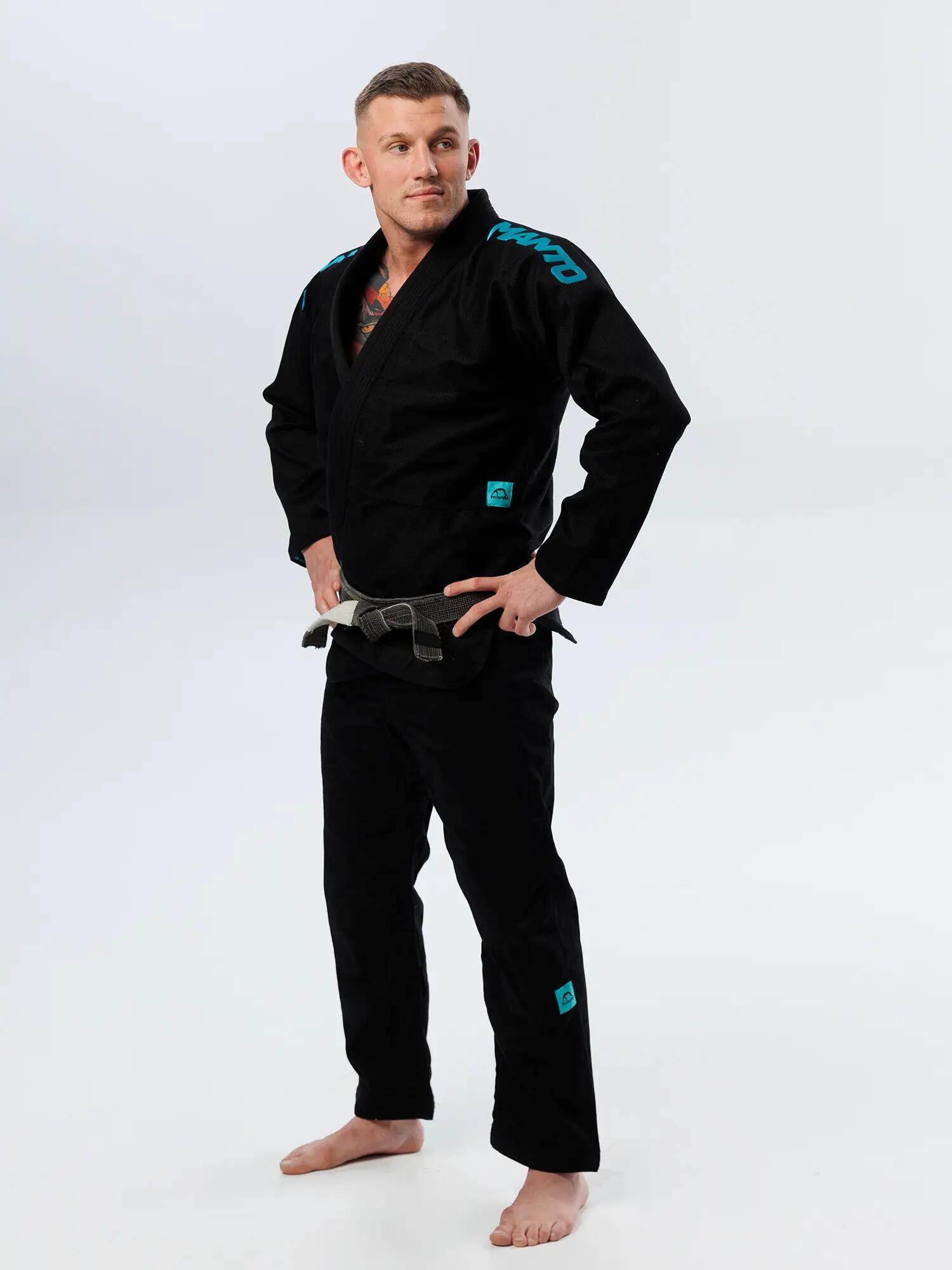 MANTO "X5" BJJ Gi czarno - turkusowe 4/7