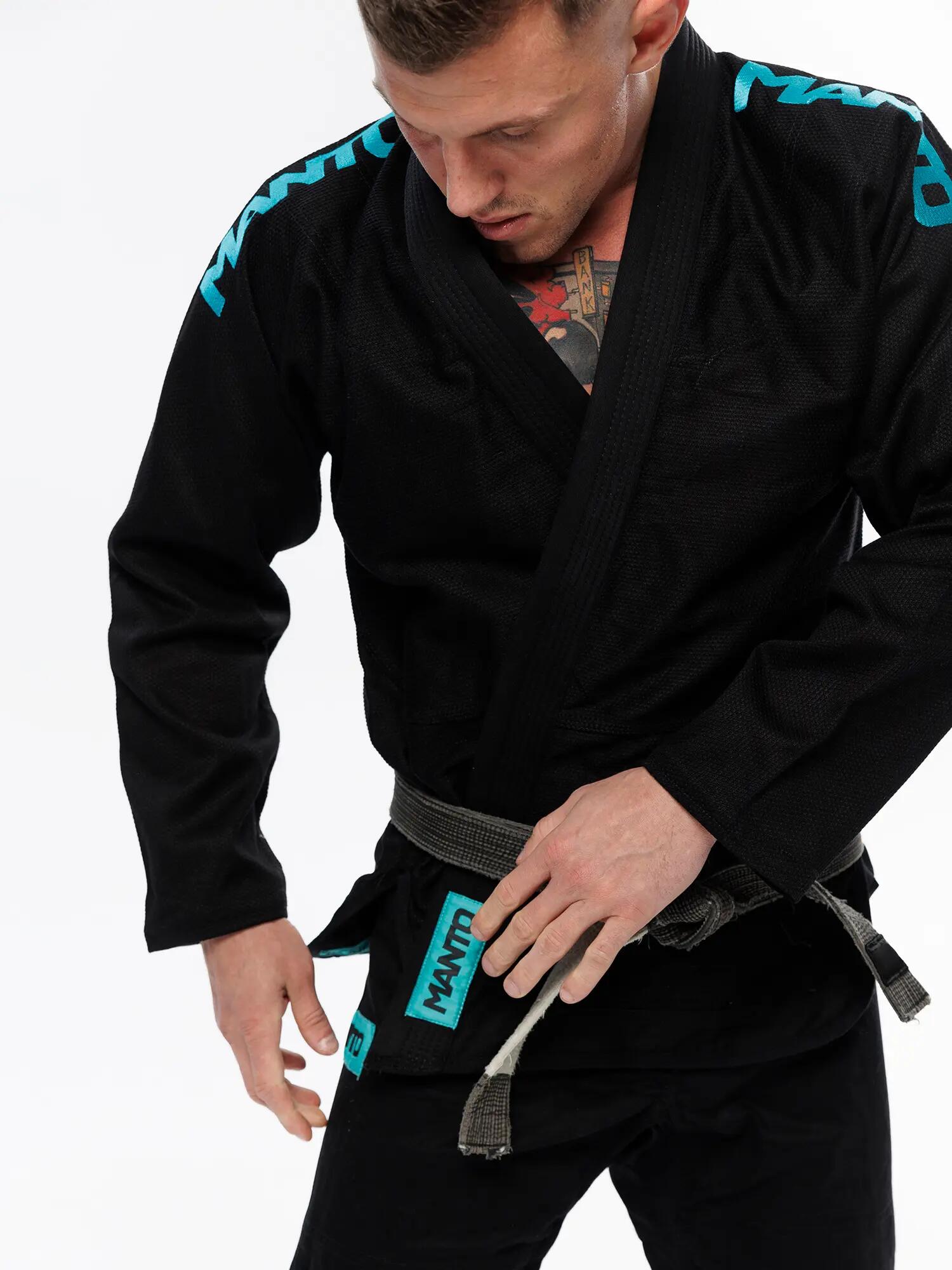 MANTO "X5" BJJ Gi czarno - turkusowe 5/7