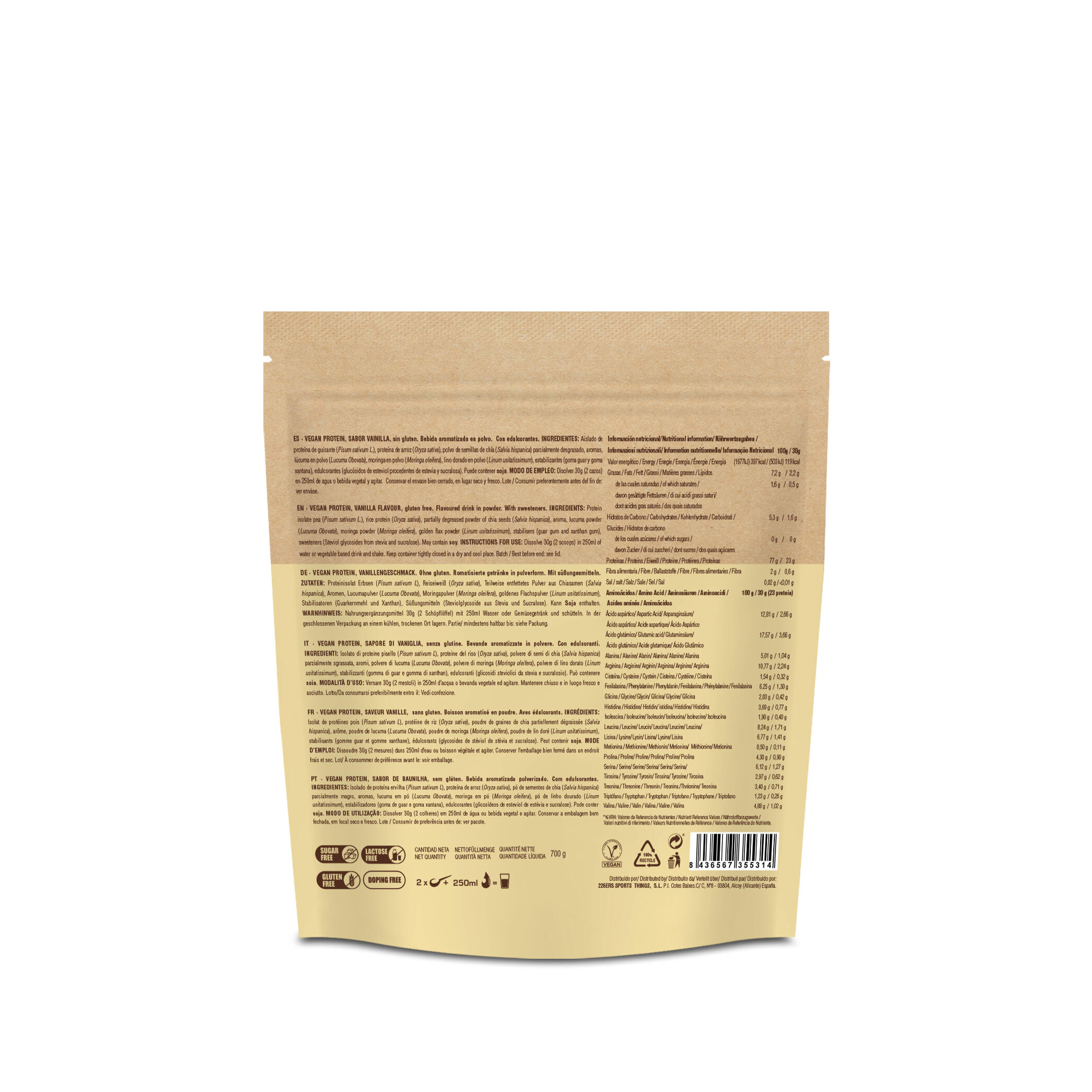 VEGAN PROTEIN - Batido Proteico Vegano en Polvo 700g 2/5