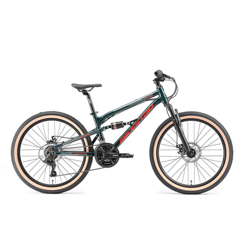 VTT 24" aluminium, vélo enfant 9 ans, semi-rigide, 21 vitesses, frein à disque