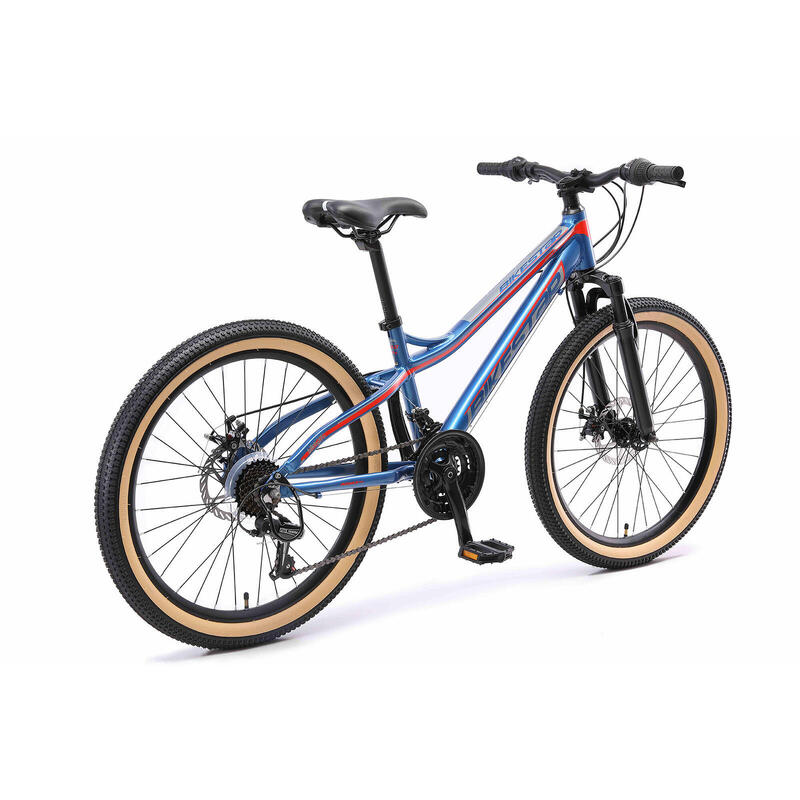VTT 24" aluminium, vélo enfant 9 ans, semi-rigide, 21 vitesses, frein à disque