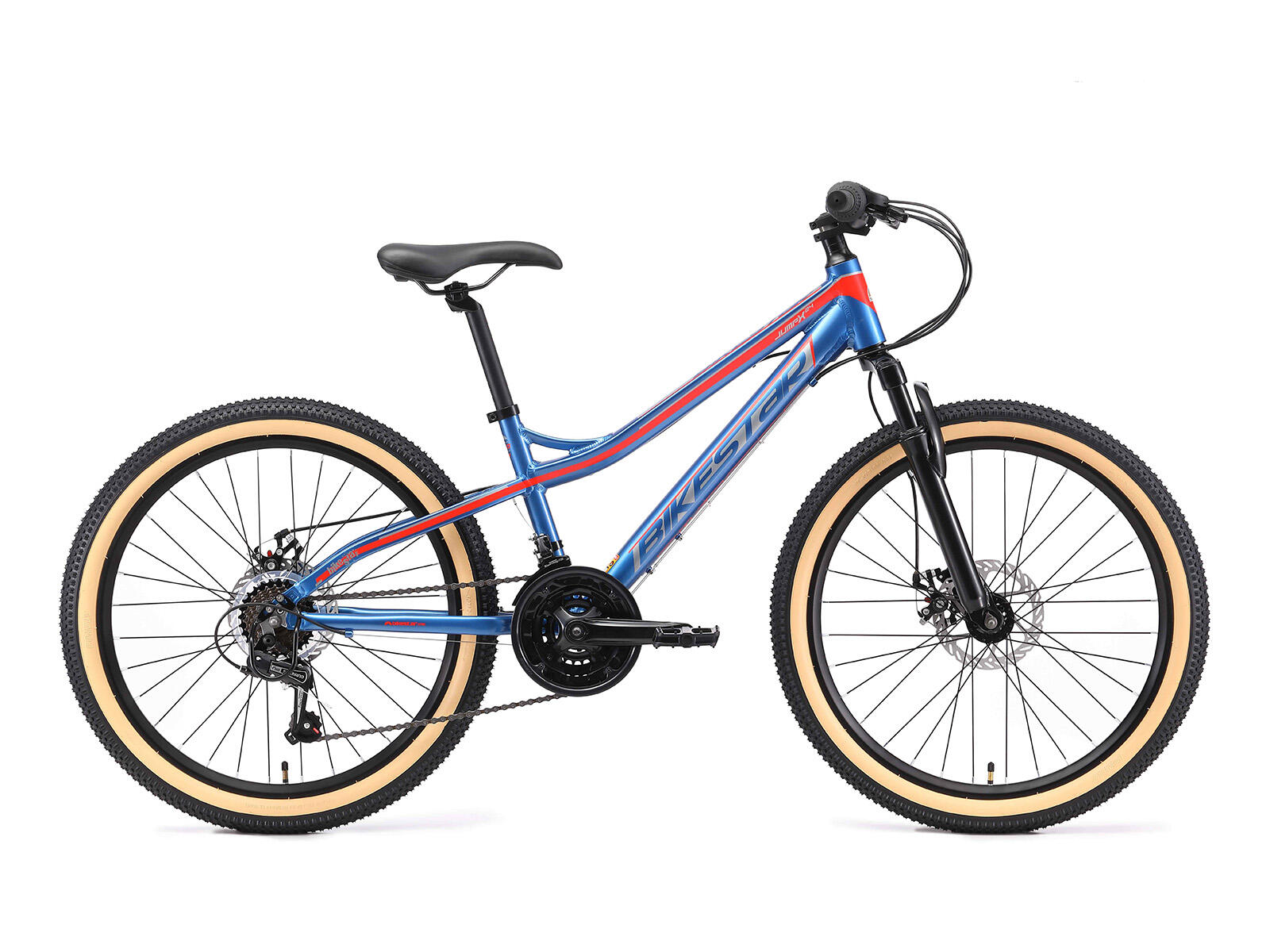 BIKESTAR Bikestar hardtail MTB 21speed 24inch blauw/groen