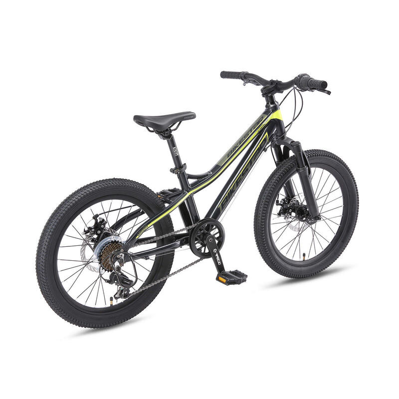 VTT 20" aluminium, vélo enfant 6 ans, semi-rigide, 21 vitesses, frein à disque