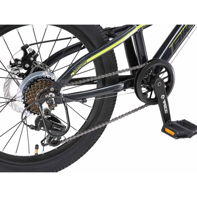 VTT 20" aluminium, vélo enfant 6 ans, semi-rigide, 21 vitesses, frein à disque