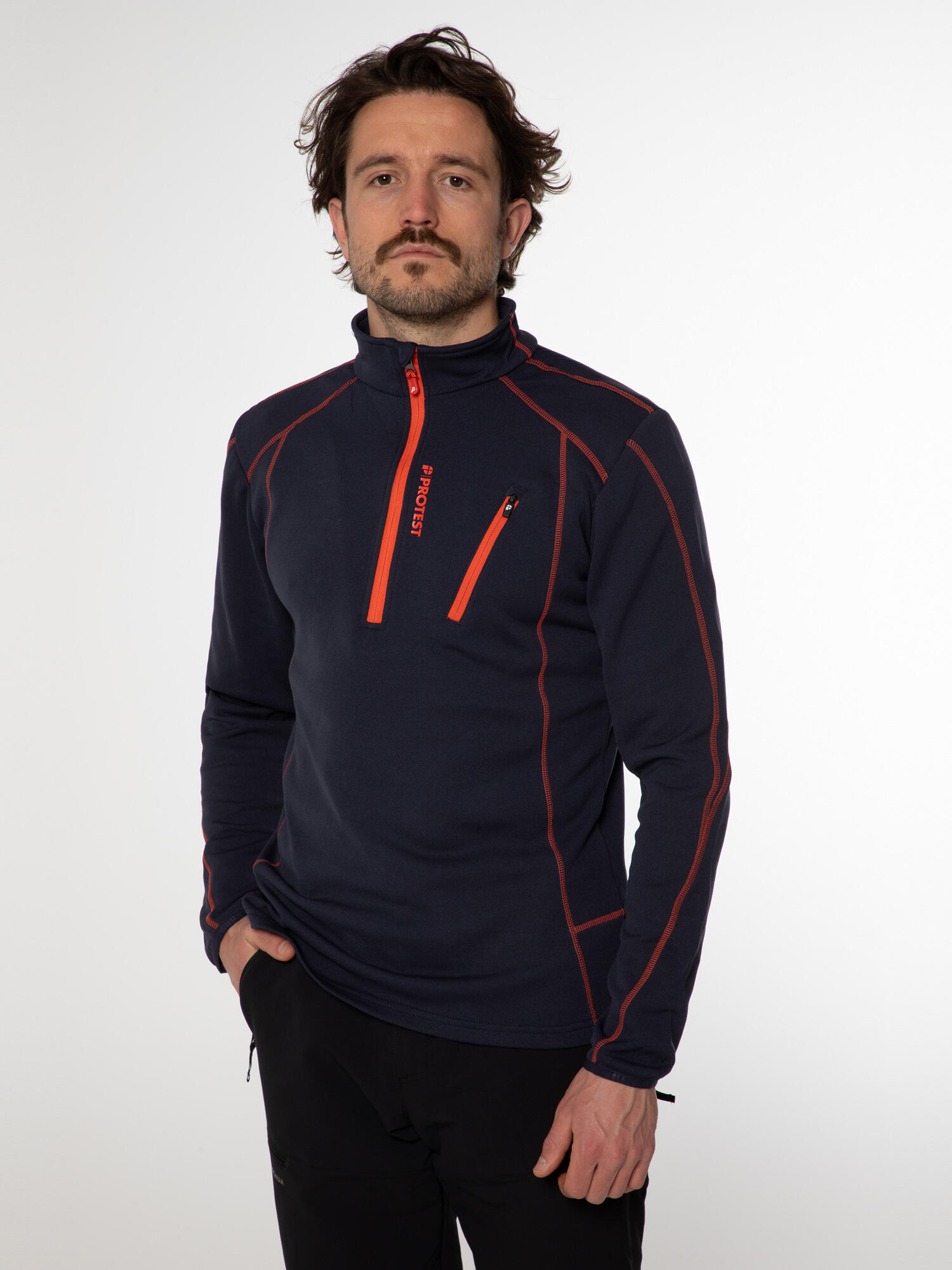 Koszulka męska Protest HUMANS 1/4 zip top 3/7