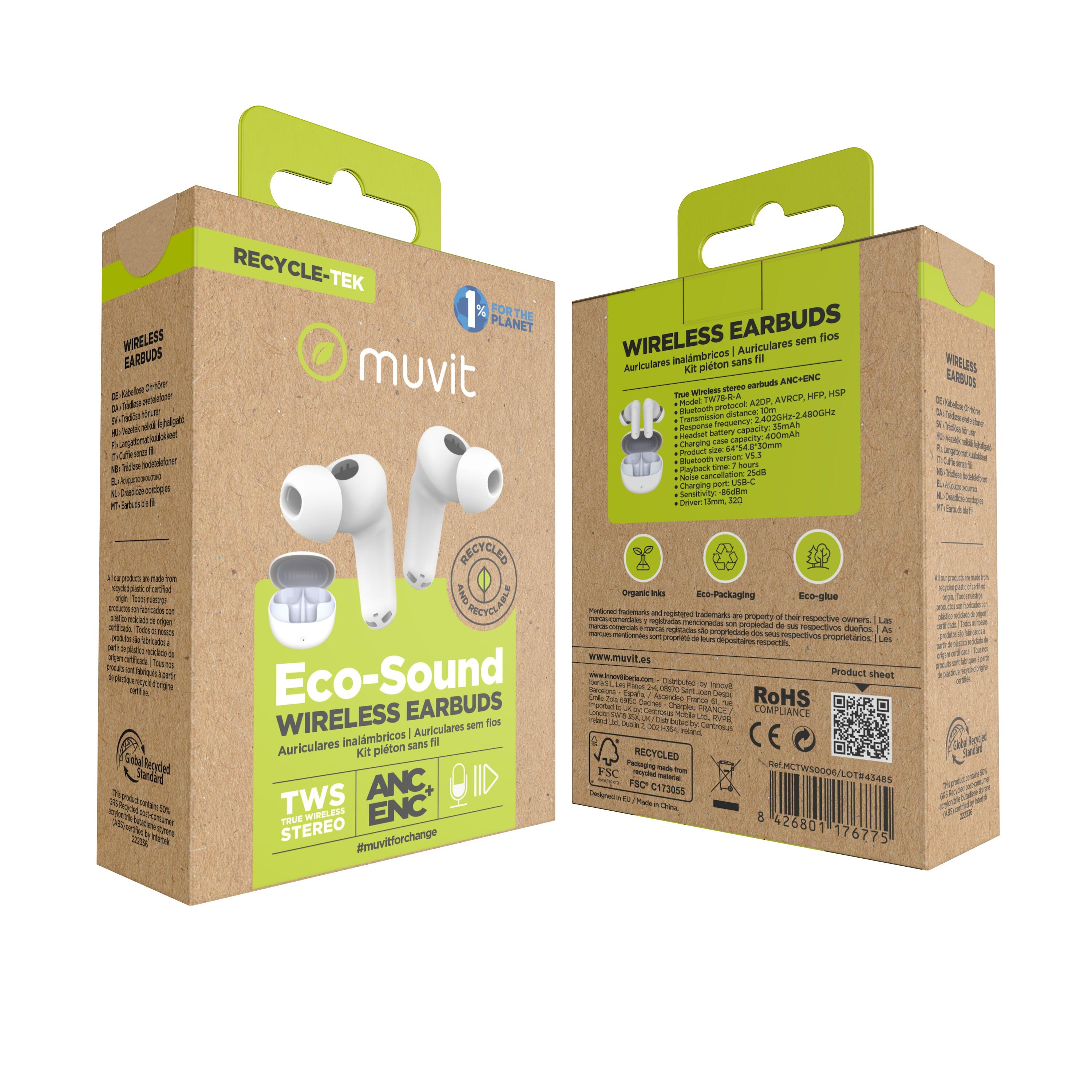 muvit for change auriculares estéreo true wireless 7/7