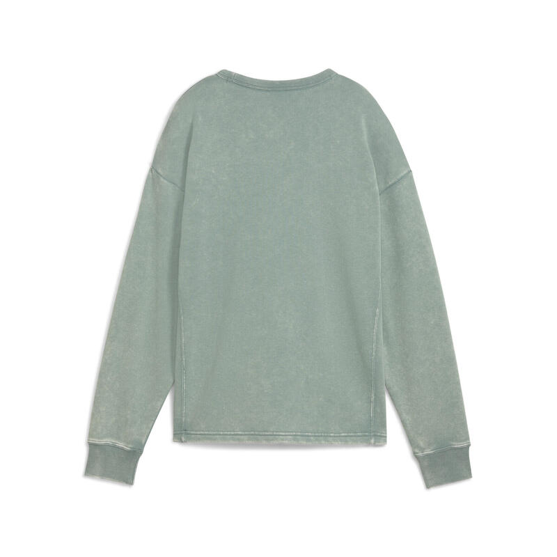 Pulover alergare femei Class Bequemer Crewneck Mit Waschung PUMA Green Moon
