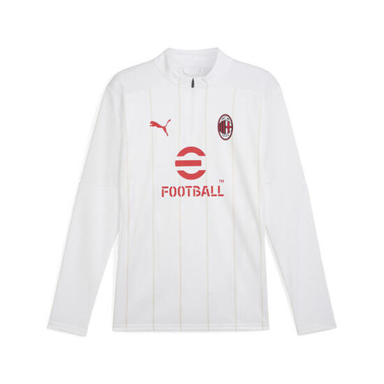 Haut d’avant-match à col zippé AC Milan Homme PUMA White Putty Beige