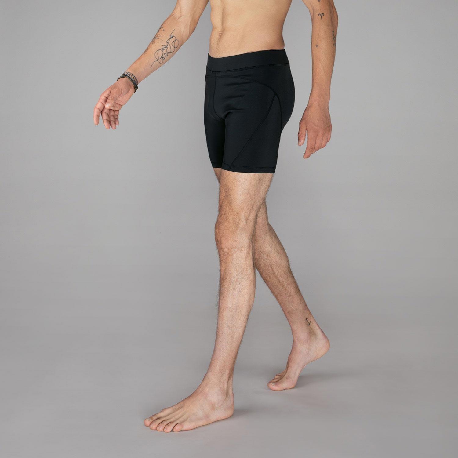 Hot Yoga Pants Männer, schwarz M 5/6