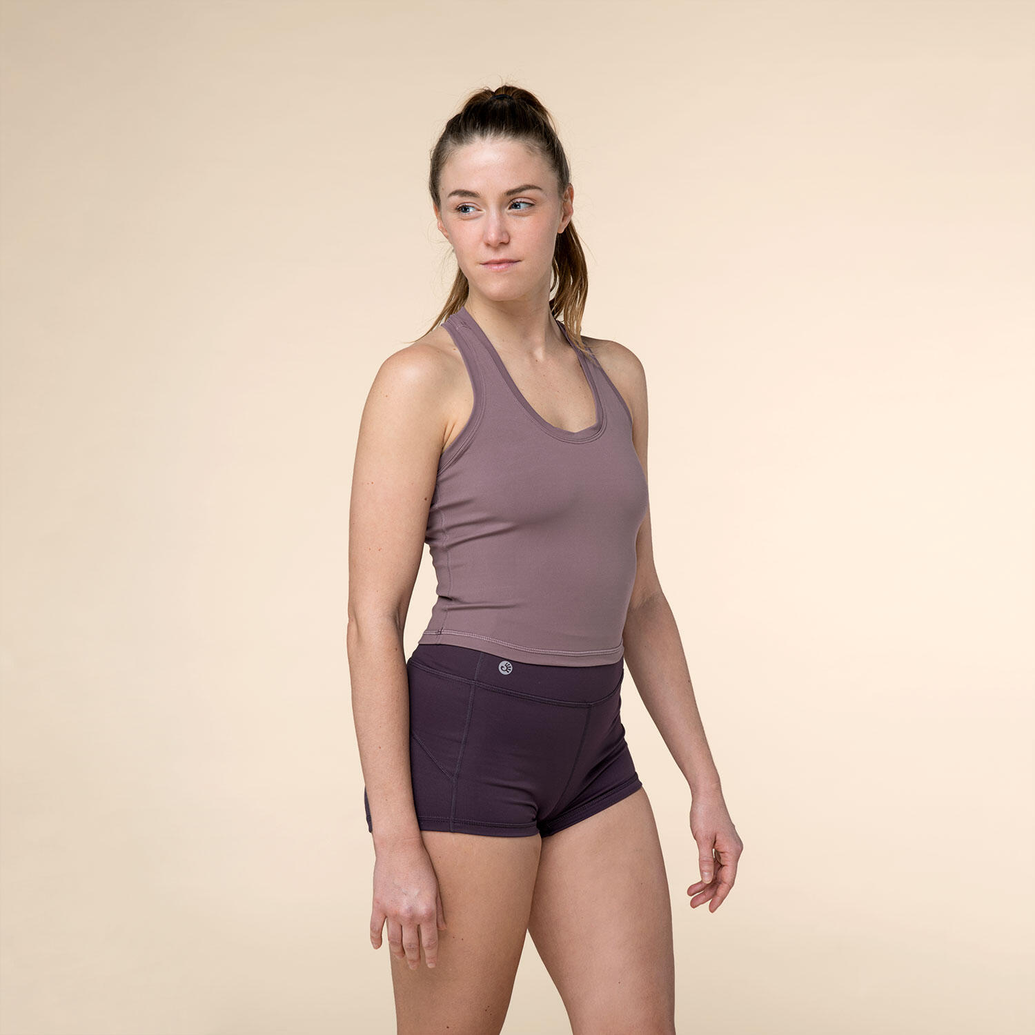 Gym Shortie, Short Yoga Tights, dark purple M/L 4/6