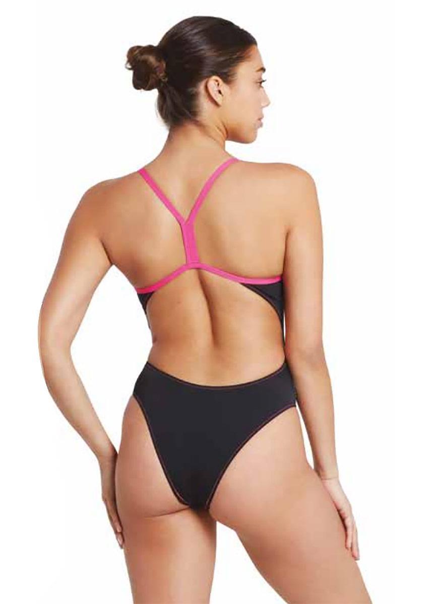 Costume da bagno Zoggs Blaze Skyback - Nero / Magenta 2/3