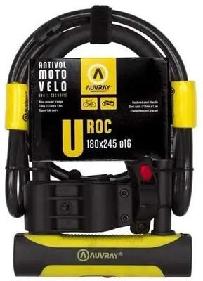 Zapięcie U-LOCK U-ROC z linką 100cm - 180 x 245mm średnica bolca 14mm AUVRAY