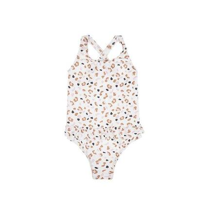 Maillot de bain fille - Vieux rose - Leopard - 98/104