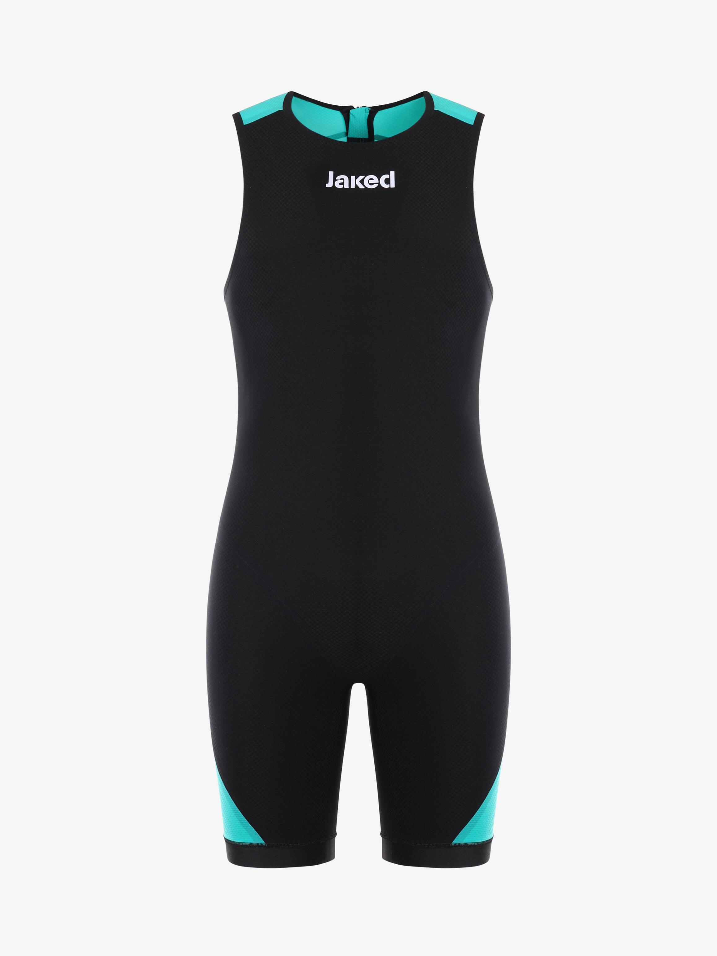 JAKED Traje de triatlón de poliamida negro y rojo para hombre
