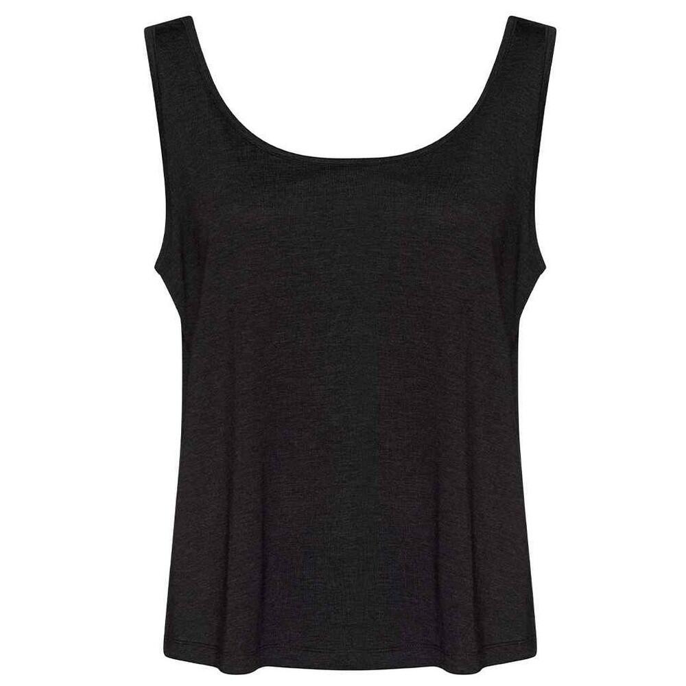 AWDIS Camiseta Sin Mangas de Triblend para Mujer Negro Jaspeado