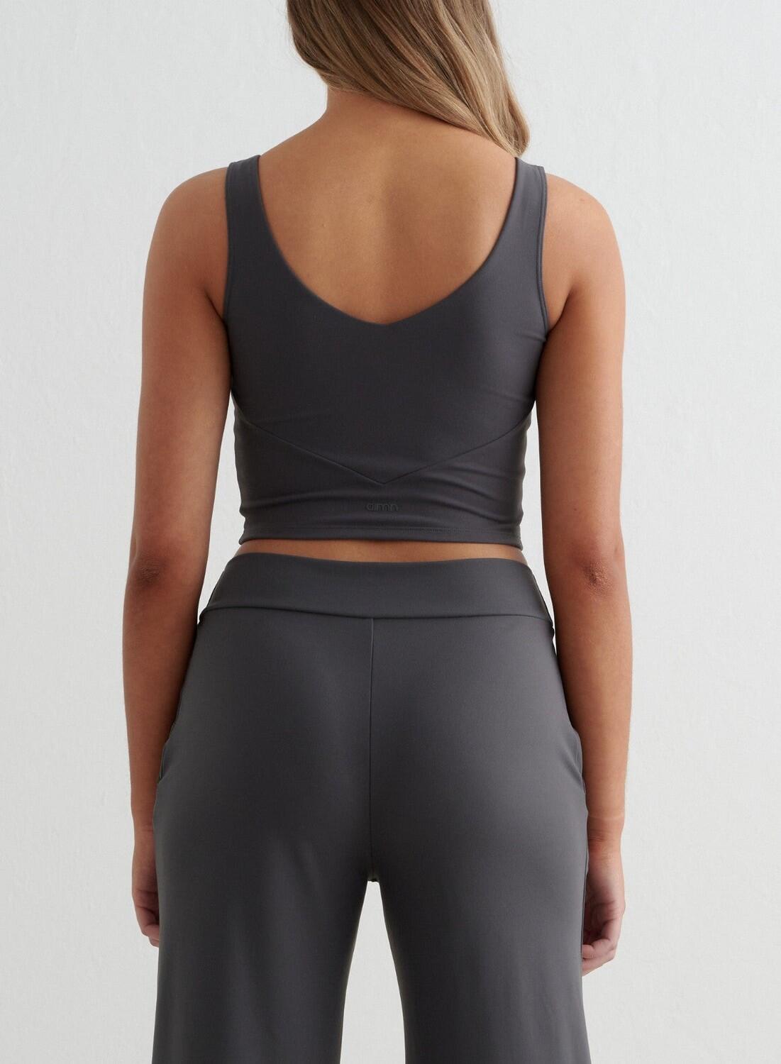 Femme Soutien-gorge de sport à col en V Bralette Grijs Foncé 2/4