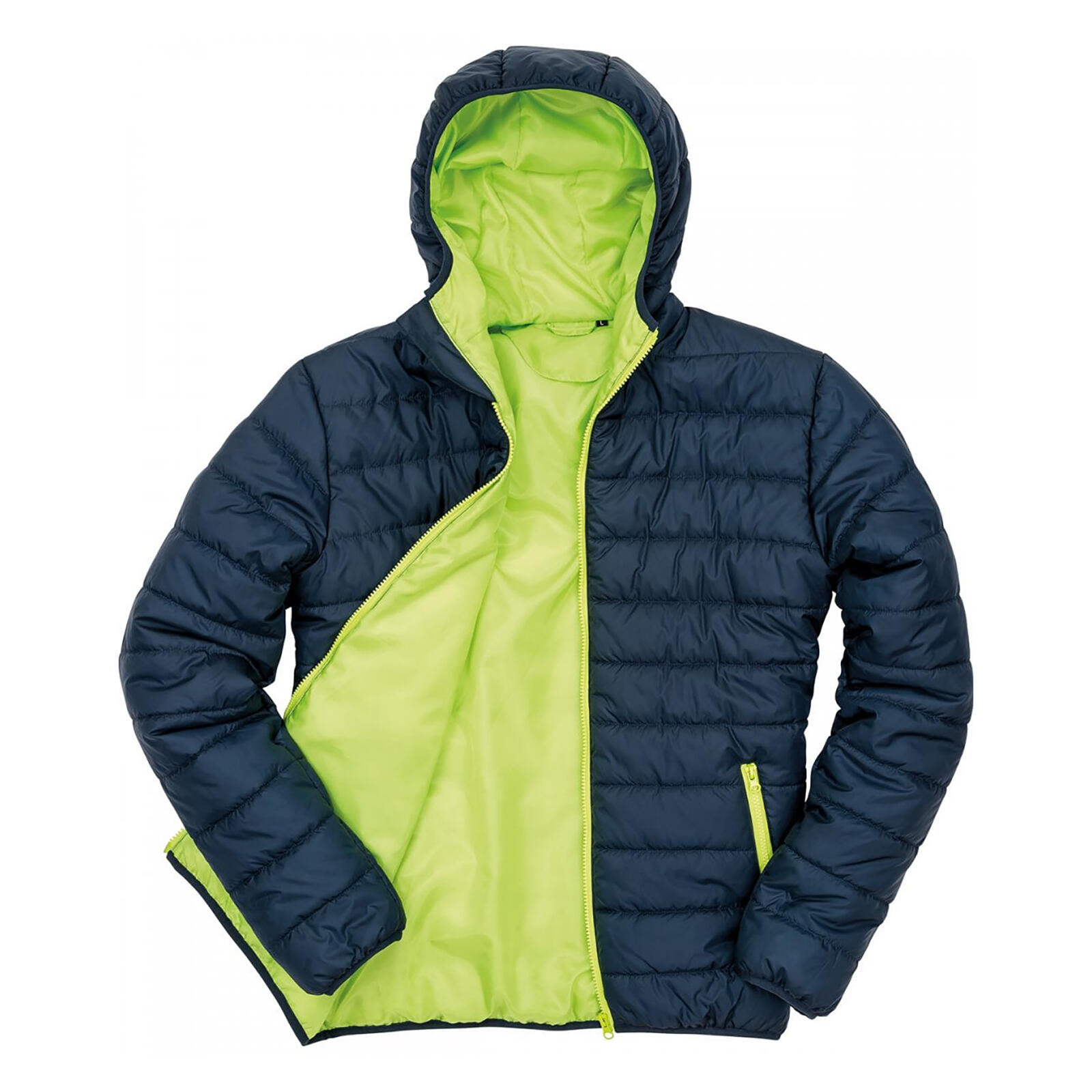RESULT Core Mens Soft Padded Jacket (Navy/Lime)