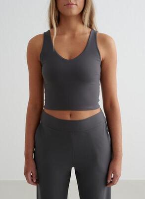 Dames yoga sportbeha met v-hals bralette donkergrau